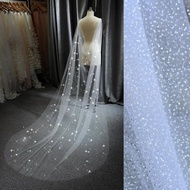 Bling Shining Detachable Bridal Cape Veils Wedding Shoulder Veil Jacket for Women Bolero Shawl Weddi