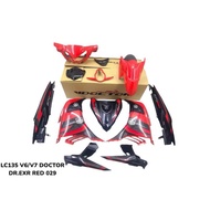 ( DR EXR RED 29 ) YAMAHA LC135 V4 V6 V7 BODY COVER SET STICKER TANAM DOCTOR LC135 V2-V7 DR EXR RED 2
