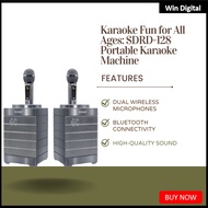 SD128 Portable Family Karaoke System Two Wireless Microphones Speaker Stereo Bluetooth Speaker Conde