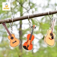 NCNC Guitar Model Pendant, VIOLIN Clarinet Guitar Acrylic Keychain, Bass Pendant Drum Kit Djembe Uku