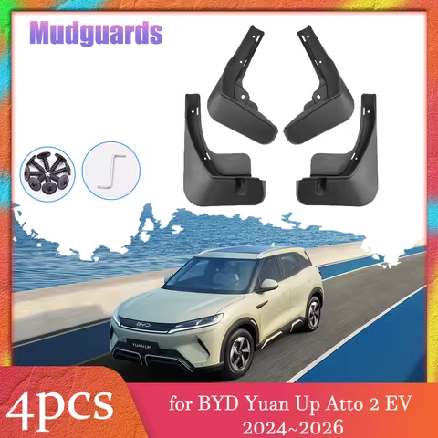 4pcs Mudflaps for BYD Yuan Up Atto 2 EV 2024~2026 2025 Car Mud Flaps Splash Guards Cover Mudguards F