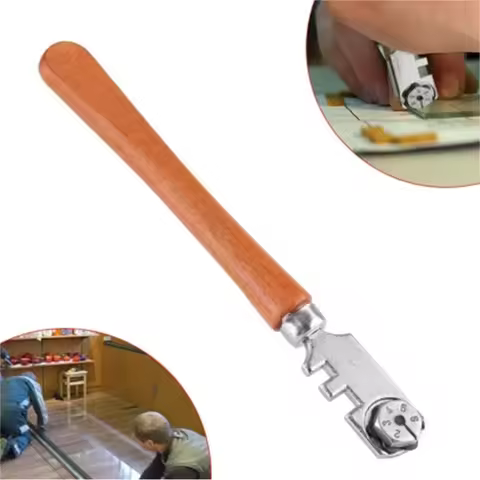 High Performance Glass Cutter Six-wheel Round Handle Flat Cutting Tool for Cutting Glass Tiles Carbi