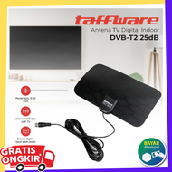 Antena Penguat Sinyal TV Digital DVB-T2 Indoor dengan Signal Booster Amplifer Penangkap Channel Siaran VHF UHF TVRI RCTI Metro Dengan Sempurna Super Jernih Desain Tipis