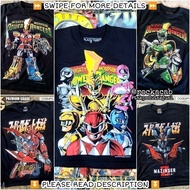 2025 Power fashion Rangers Mazinger Getter Baju Mecha Robot Anime Game Tshirt Vintage Mighty Morphin