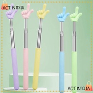 ACTINIDIAKF Teaching Pointer, Stainless Steel Finger Design Finger Reading Sticks, Professional Tele