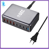 320W GaN Desktop Charger 8-Port USB Type C PD Charger Fast Charge 3.0 USB Type C Fast Charger Mobile