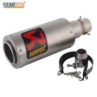 2 Inches/ 51mm Motorcycle Exhaust Muffler Pipe Akrapovic Canister Tail pipe Stainless Steel Universa