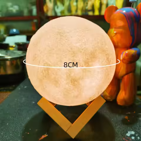 LED Moon Lamp MINI 3D Table Lamp 8CM Night Light Room Decorative Lighting Light DIY Kid Birthday Gif