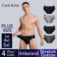 4 Pcs Cacti Keno Cotton Briefs For Men Stretch Plain Underwear Plus Size Brief Adult High Quality Me