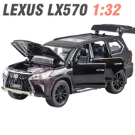 Đồ chơi xe mô hình ô tô LX570 tỉ lệ 1:32 xe bằng kim loại có âm thanh động cơ và đèn mở được cửa xe