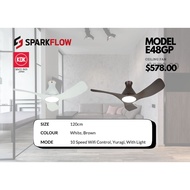 [Installation Promo] KDK E48GP, 120CM , WHITE AND BROWN，10 SPEED WIFI REMOTE CONTROLLER， 2 YEAR WARR