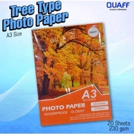 Quaff brand photo paper a3 size 230gsm