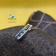 Madduckjewels จี้พลอยแท้ลอนดอนบลูโทปาซ (London Blue Topaz) ตัวเรือนเงินแท้ ชุบโรเดียม