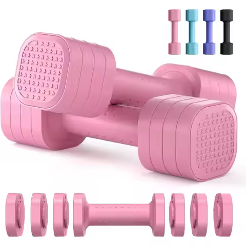 Adjustable Dumbbell Set of 2, 4 in 1 Free Weights Dumbbells Set for Women, Hand Weights for Women at