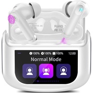 Wireless Earbuds, Bluetooth 5.4 Ear Buds with Multifunctional Touch Screen, 48H Bass Stereo Headphon