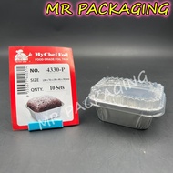4330-P Aluminium Foil Tray with Clear Lid [ 10sets ± ] Rectangle / Rectangular My Chef Foil Tray 433