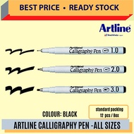 Artline Calligraphy Pen Khat (1.0mm / 2.0mm / 3.0mm) / Drawing Pen / Black Ink Calligraphy Pen / Jaw