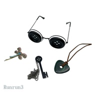 RUN 4 Pcs Button Eyes Glasses Necklace Insect Hairclip Halloween Merchandise Cosplay Accessories for