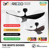 [FREE SHIPPING] REZO KAZE 52” 38” DC MOTOR 22 Speed Natural Quiet Wind Remote Control Designer Ceili