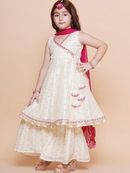 [PRE ORDER] {KID 3 Pis Kurta & Sharara With Dupatta Set COLLECTION} SIZE:-9 YEARS TO 15 YEARS FABRIC