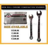 Spanner/ Chrome Combination Spanner / Spanner / 10mm, 11mm, 12mm, 13mm Spanner / ''IRON BULL'' COMBI
