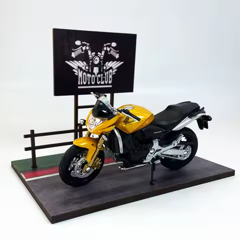 Welly 1:18 Honda Hornet Simulation Alloy Motorcycle Model With Scene Base Background Motorcycle Club