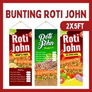 Banner Bunting Roti John Bazar Ramadhan 2x5Kaki (Paip Pvc)