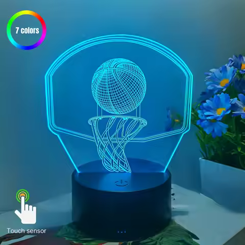 1pcs basketball hoop 3D night light, USB interface, Father's Day, birthday gift table light, festive