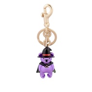 COACH 萬聖節巫師熊熊造型吊飾/鑰匙圈(紫色)