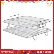 [Redpowderyan.] Air Fryer Rack For  5.5L Air Fryer, 2 Tier Air Fryer Grill/Shelf/Dehydrator Rack Squ