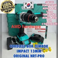 TERMURAH NAGAWA NCB13K CORDLESS BOR BETON IMPACT 13MM SET BRUSHLESS BATERAI 21V | COD
