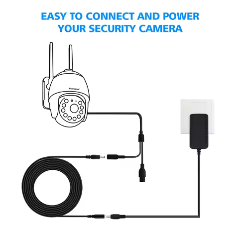 2M 6.56FT/ 5M 16.5FT / 10M 33FT DC Extension 5.5x2.1mm Power Cord Cable Extender For CCTV Security C