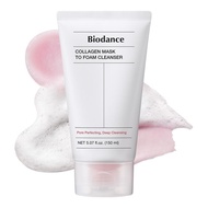 BIODANCE Collagen Mask To Foam Cleanser, Pink Face Wash for Women, 2-in-1 Pore Mask and Hydrating Fo