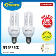 PowerPac 2x LED Bulb LED Light 5W E27 Daylight (PP6515)