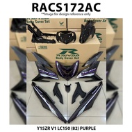 Cover Set Rapido Y15ZR V1 V2 Yamaha LC150 (82) Black Purple Ysuku Accessories Motor Y15 LC150 Coverset Y15ZR Hitam