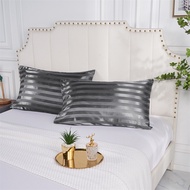 CAAhome 2 Pcs Silk Pillowcase Set Cooling Feeling Pillow Case Solid Color Long pillow cass 51*66cm/51*76cm/51*102cm/51*137cm Smooth Wash Silk Protector