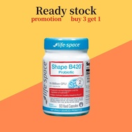 原装正品 Ready stock Buy 3 get 1 - Life Space Shape B420 Probiotic - 15 Billion CFU Gut & Shape Support