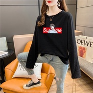 [AMYGO] Baju T Shirt Perempuan Lengan Panjang Women Long Sleeve Wanita Murah Baju T Shirt Perempuan Lengan Panjang Plus