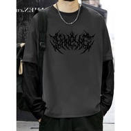 Double Sleeve T-shirt Combination Oversize Premium 6XL 5XL 4XL 3XL 2XL XL LMS Korean Style Jumbo T-s