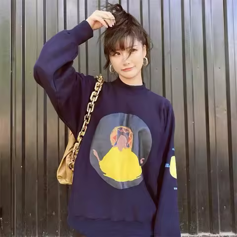 CPFM KANYE Same Vintage Round Neck High Quality Street Hip Hop Sweater FOG High Street Casual Loose 