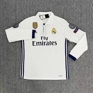2016-2017 Real Madrid Retro Soccer Jersey Ronaldo Bale 2016-2017 Long Sleeves Adult Football Shirts