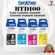(ORIGINAL) Brother BTD100 BT-D100 D100 Black Cyan Magenta Yellow Ink Bottle for T230 T430W T530DW T7