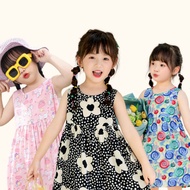 Dress Budak 1-5Y Kids Girl Dress Floral Sleeveless Cotton Kids Clothes Baby Girl Baju Raya Budak Per