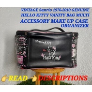HELLO KITTY- VINTAGE Sanrio 1976-2010 Hello Kitty Vanity Bag Multi Accessory Makeup Case-JP