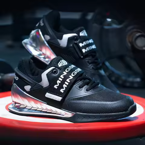 2026 MINGSIBO Weightlifting Shoes Men Women Size 36-46 Gym Squat Boots Hard Pull Shoes Men's White B
