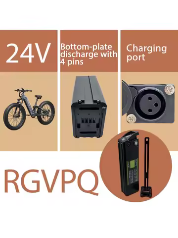 Black Silver Fish 390, bottom discharge four pin, 18650 lithium-ion battery, 24V 20AH-80AH applied t