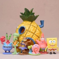 6Pcs/Set Spongebobs Anime Action Figures Cartoon Mini Dolls Cake Decoration Kids Gift Fish Tank Decoration Landscaping Aquarium Accessories