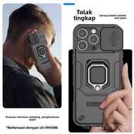 Suitable for Apple 16pro max Shock-resistant Phone Case Lens Push Window Ring Holder ipone15 Phone P