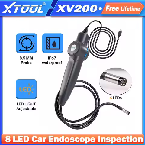 XTOOL XV200 1080P HD Endoscope Camera Micro 8 LED Car Endoscope Inspection Borescope Upgraded of XV1