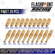 | 20 PCS PACKAGE JET PWK PE FULLSET MAIN JET PILOT MAINJET SPUYER REPAIR KIT REPAIR REPAIR REPAIR RE
